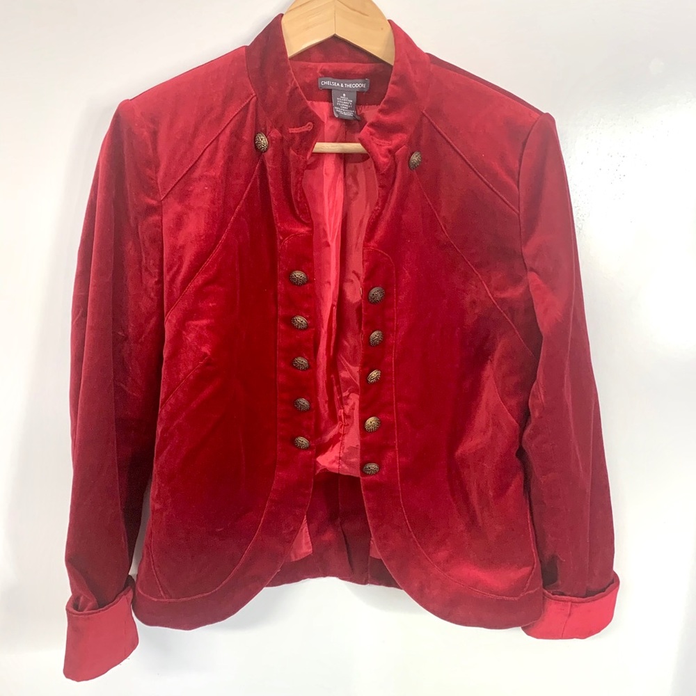 Chelsea & Theodore fab crushed velvet military